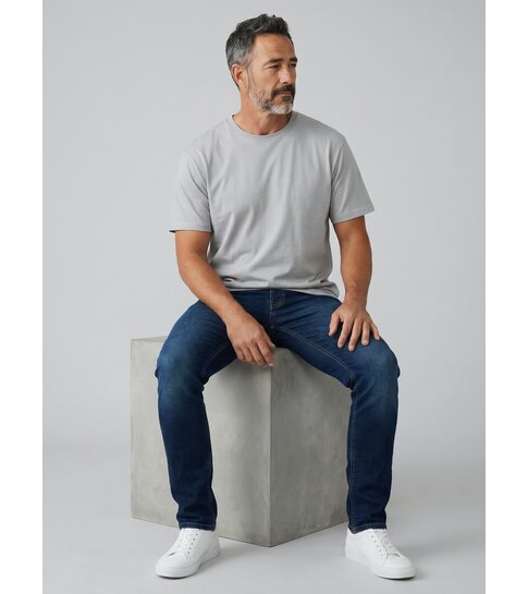 True Rise Oversized T shirt Heren - Effen T shirt Heren Blanco - MD6530 - Licht Grijs