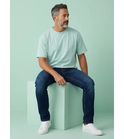 True Rise Oversized T shirt Heren  - Effen T shirt Heren  Blanco - MD6530 - Mint Groen