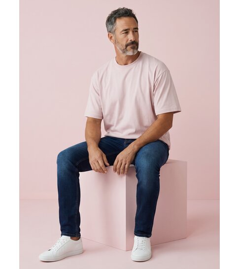 True Rise Oversized T shirt Heren  - Effen T shirt Heren  Blanco - MD6530 - Roze