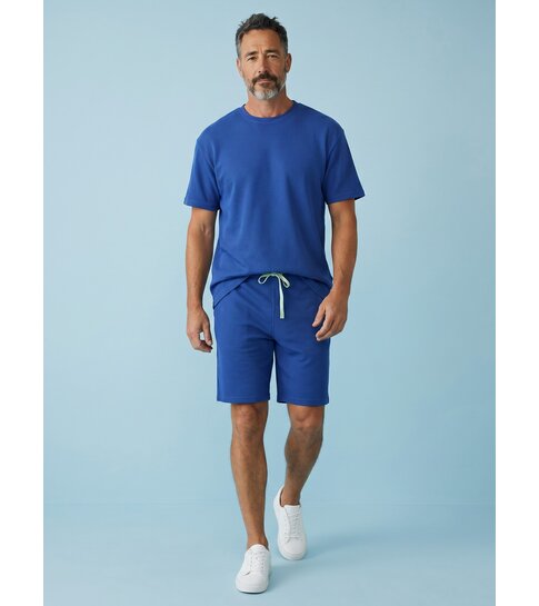 ENOS Zomerset Heren - Ribbed  Oversized - Two Piece Setje - Twinset - Co ord Set - 918 - Blauw