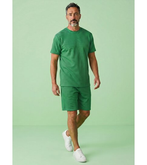 ENOS Zomerset Heren - Ribbed  Oversized - Two Piece Setje - Twinset - Co ord Set - 918 - Groen