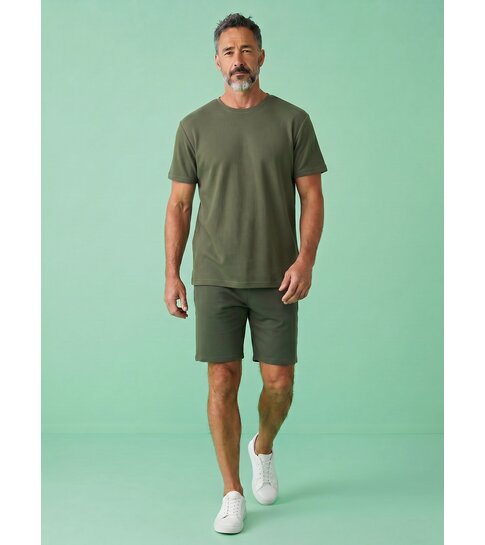 ENOS Oversized  Shirt met Korte Shorts - Zomerset Heren - Two Piece Setje - Co ord Set - 918 - Army Groen