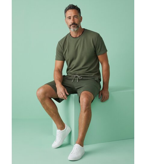 ENOS Oversized  Shirt met Korte Shorts - Zomerset Heren - Two Piece Setje - Co ord Set - 918 - Army Groen