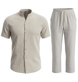 ENOS Zomerset Heren - Zomerbroek Heren - Shirt en Lange Broek  - Twinsets - C211 - Grijs
