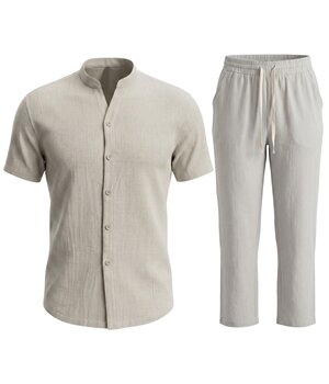 ENOS Zomerset Heren - Zomerbroek Heren - Shirt en Lange Broek  - Twinsets - C211 - Grijs