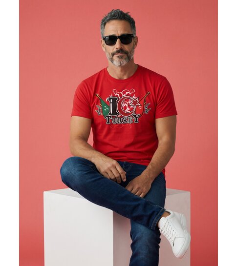 Local Fanatic T-shirt I Love Turkey - Rood