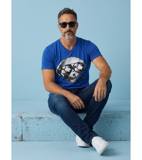 Local Fanatic Stewie Dog - T-shirt - Blauw