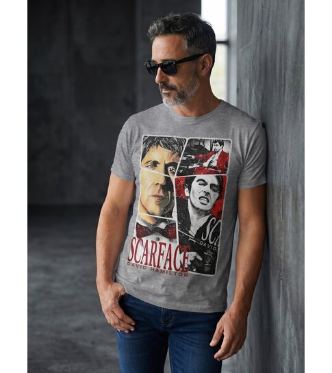 Local Fanatic T-shirt - Scarface Frame Print - Grijs
