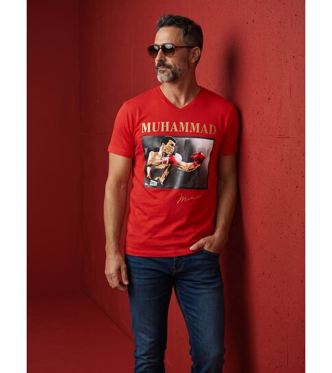 Local Fanatic T-shirt - Muhammad Ali Glossy Print - Rood