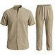 Zomerset Heren - Zomerbroek Heren - Shirt en Lange Broek  - Twinsets - C211 - Bruin