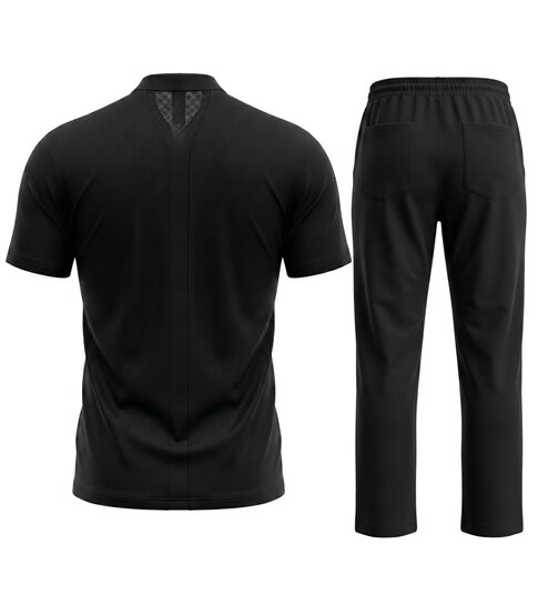 ENOS Zomerset Heren - Zomerbroek Heren - Shirt en Lange Broek  - Twinsets - C211 -Zwart