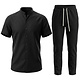 Zomerset Heren - Zomerbroek Heren - Shirt en Lange Broek  - Twinsets - C211 -Zwart