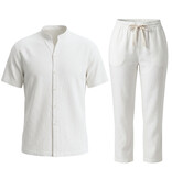 ENOS Zomerset Heren - Zomerbroek Heren - Shirt en Lange Broek  - Twinsets - C211 - Wit