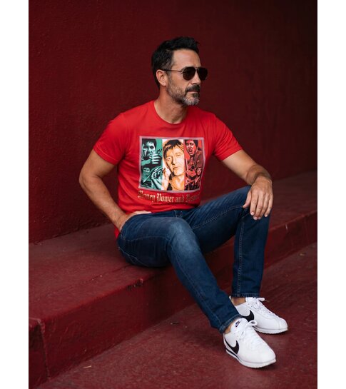 Local Fanatic T-shirt - Scarface Money Power Respect Print - Rood