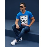Local Fanatic T-shirt - Anonymous Disobey Print - Blauw