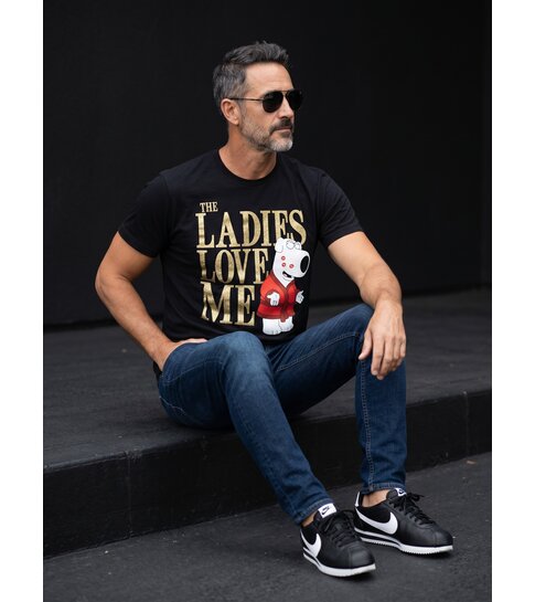 Local Fanatic T-shirt - The Ladies Love Me Print - Zwart