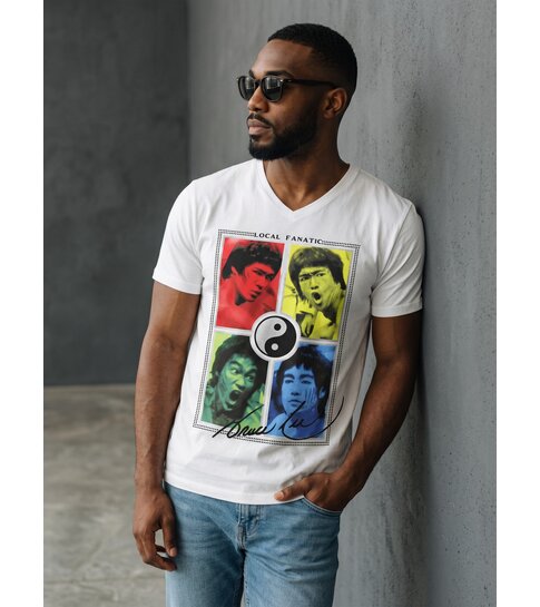 Local Fanatic Bruce Lee Ying Yang - T-shirt - Wit