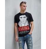 Local Fanatic Scarface Red Scar - Digital Rhinestone T-shirt - Zwart