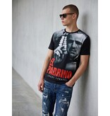 Local Fanatic El Padrino Face - Digital Rhinestone T-shirt - Zwart