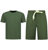 ENOS Oversized  Shirt met Korte Shorts - Zomerset Heren - Two Piece Setje - Co ord Set - 918 - Army Groen