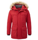Enos Lange Parka Jas Heren – Met Bontkraag - Rood