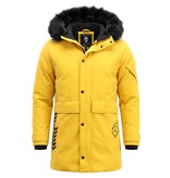 Enos Parka Jas Heren – Met Bontkraag – Geel