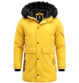 Enos Parka Jas Heren – Met Bontkraag – Geel