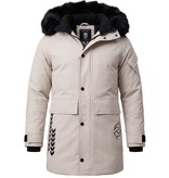 Enos Parka Jas Heren – Met Faux Bontkraag – Beige
