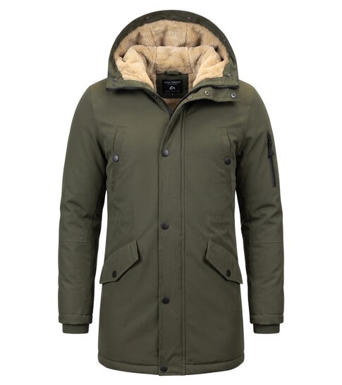 Enos Heren Winterjas Parka met Capuchon - 7105 - Groen