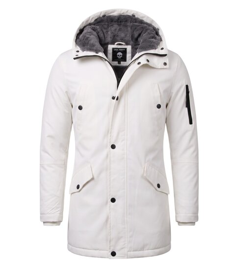 Enos Witte Winterjas Heren Parka - 7105