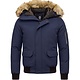 Korte Heren Winterjas – Met Faux Bontkraag – Blauw