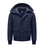 Enos Heren Winterjassen Korte Model- 8821 - Blauw