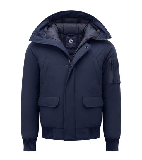 Enos Heren Winterjassen Korte Model- 8821 - Blauw