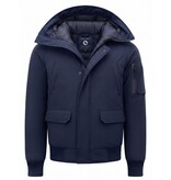 Enos Heren Winterjassen Korte Model- 8821 - Blauw