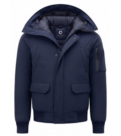 Enos Heren Winterjassen Korte Model- 8821 - Blauw