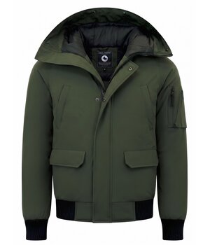 Enos Winterjas Heren Kort met Capuchon - 8821 - Groen
