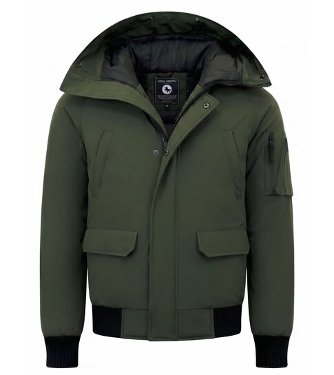 Enos Winterjas Heren Kort met Capuchon - 8821 - Groen