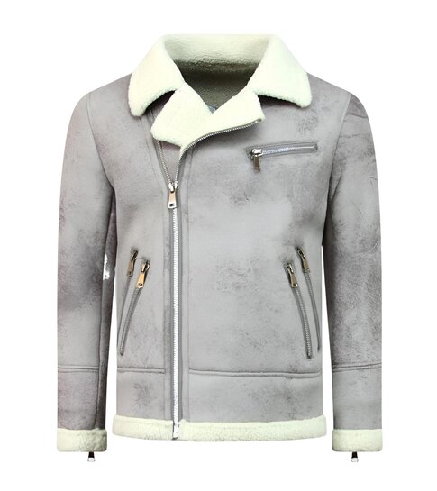 TONY BACKER Imitatie Bontjas - Lammy Coat - Grijs