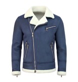 TONY BACKER Imitatie Bontjas - Lammy Coat - Navy