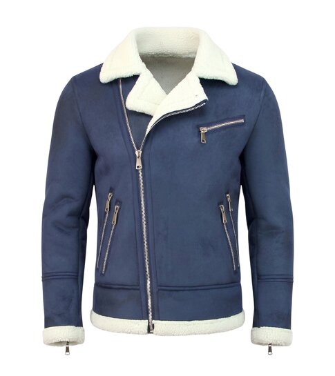 TONY BACKER Imitatie Bontjas - Lammy Coat - Navy