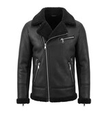 TONY BACKER Imitatie Bontjas Heren - Lammy Coat - Zwart