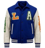 ENOS Geborduurde Retro College Jackets Oversized  - 851 - Blauw