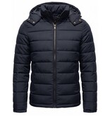 Enos Heren Jack met Capuchon - Slim Fit - Tussenjas Heren - 8210 - Blauw