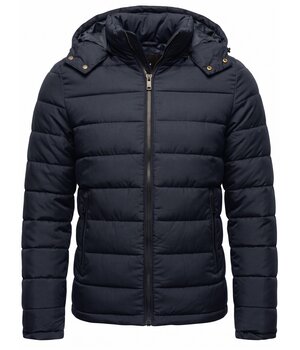 Enos Heren Jack met Capuchon - Slim Fit - Tussenjas Heren - 8210 - Blauw