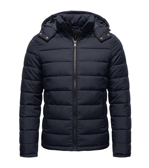 Enos Heren Jack met Capuchon - Slim Fit - Tussenjas Heren - 8210 - Blauw