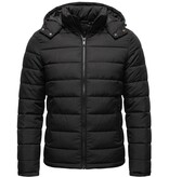 Enos Heren Jack met Capuchon - Slim Fit - Tussenjas Heren - 8210 - Zwart