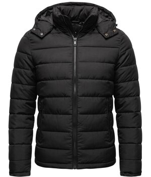 Enos Heren Jack met Capuchon - Slim Fit - Tussenjas Heren - 8210 - Zwart