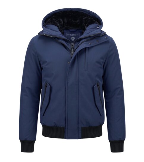 Enos Korte Heren Winterjas Gewatteerd - 7015 - Blauw