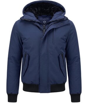 Enos Korte Heren Winterjas Gewatteerd - 7015 - Blauw