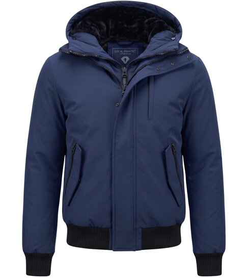 Enos Korte Heren Winterjas Gewatteerd - 7015 - Blauw
